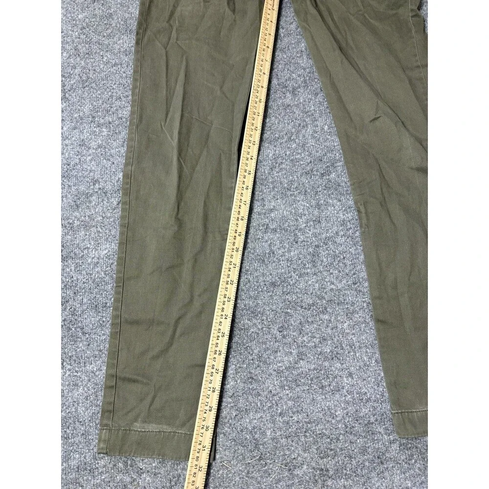 J.CREW Chino Pants Mens 31x32 Green Slim Fit Stretch Straight Flat Front Casual